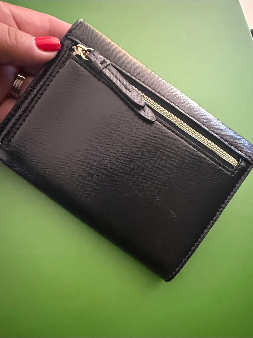Victoria's Secret Black Envelope Crossbody Wallet with Gold Logo NWOT